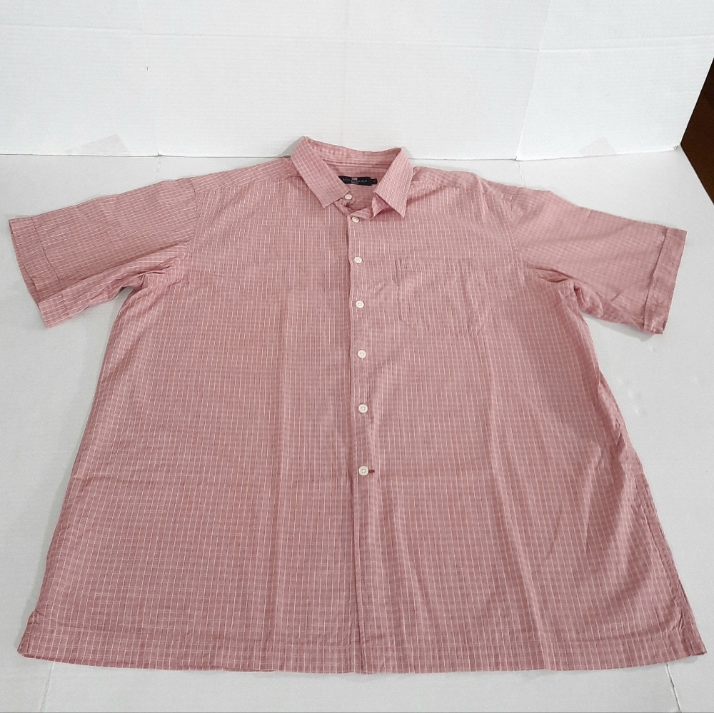 Marks & Spencer Blue Harbour SS Checks Button Down Shirt Men Size XXL